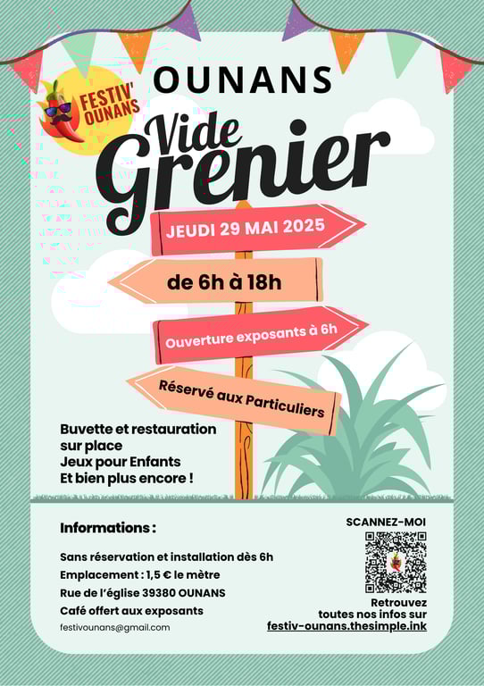 Le vide-grenier de Festiv’Ounans revient le 29 mai, avec encore plus de confort pour les visiteurs.