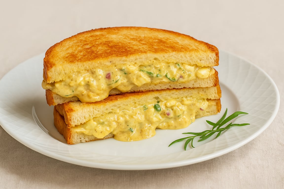Hatch Green Chile Egg Salad on Toasted Milk Bread