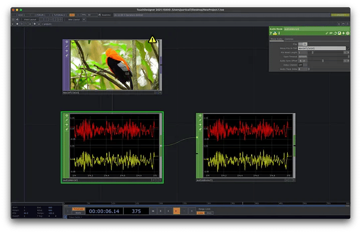 TouchDesigner 播放影片音訊教學：使用 Audio Movie (CHOP) 搭配 Movie File In (TOP)