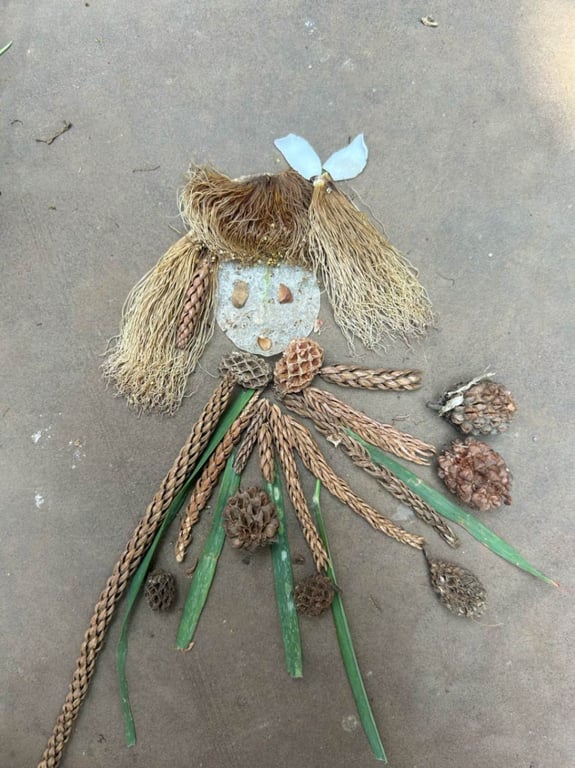 Impromptu fully self-initiated nature art on our park days