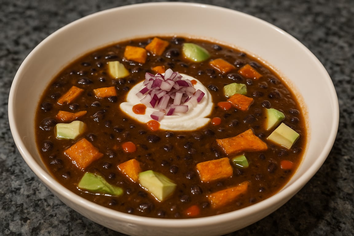 Roasted Garlic Black Bean Soup with Lime – Cozy, Hearty, and Vegetarian