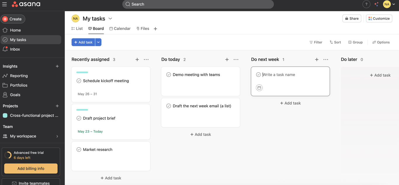 Asana’s Task Management