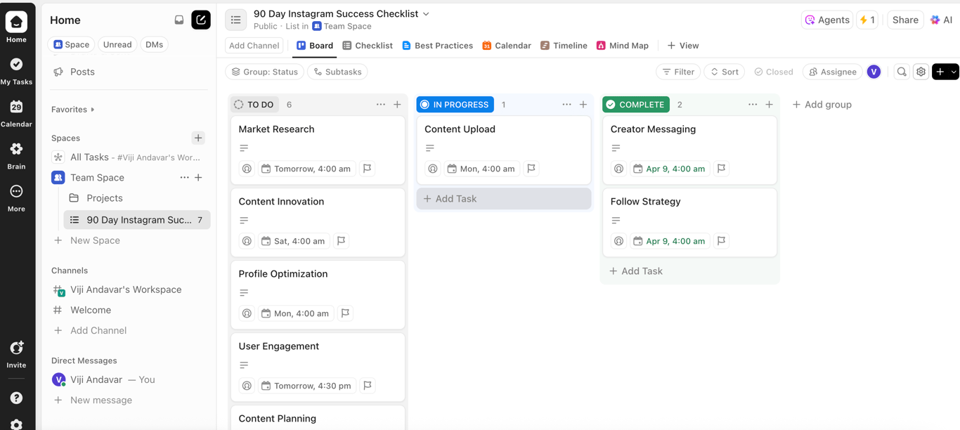 ClickUp’s Task Management