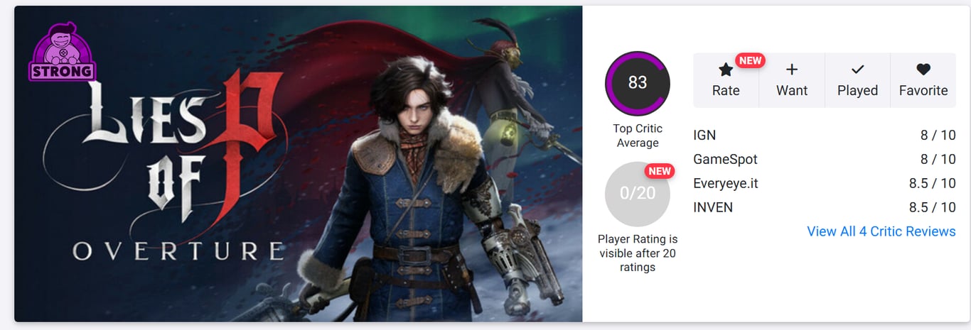 Lies of P: Overture Reviews - OpenCritic