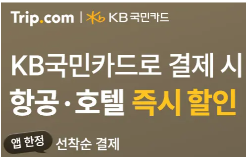 트립닷컴 KB국민카드 호텔 할인 Description