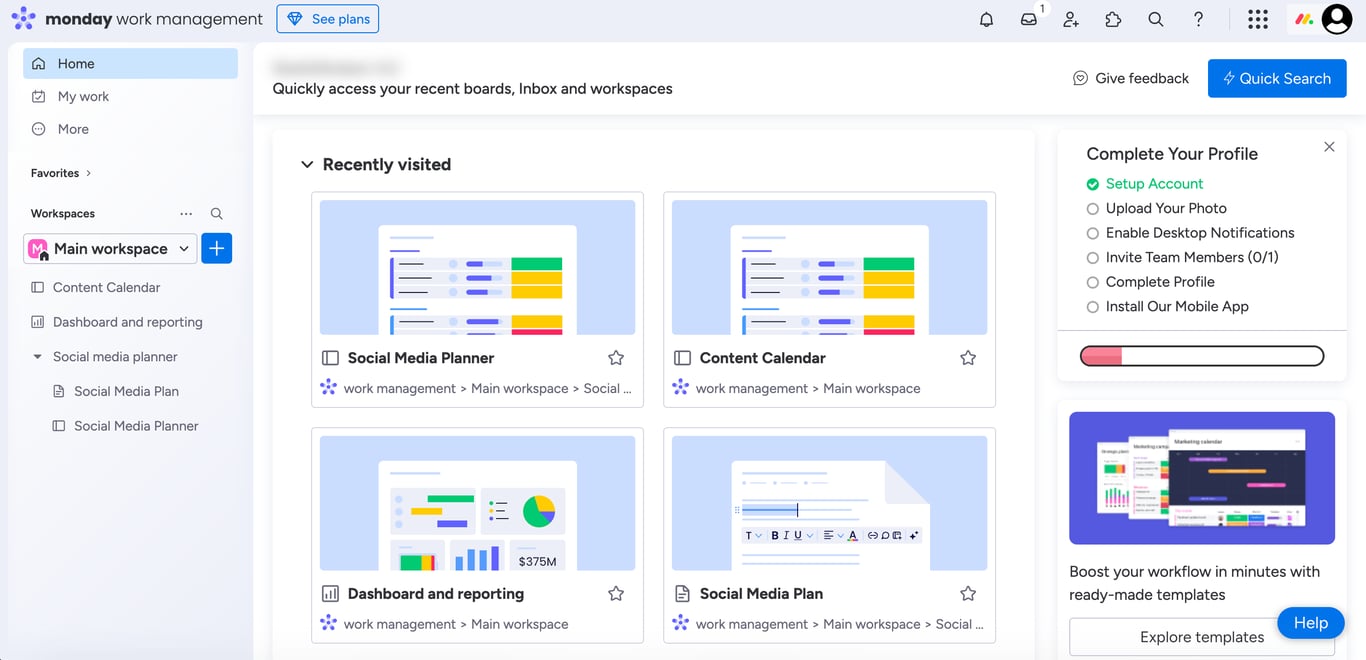 Monday.com User Interface