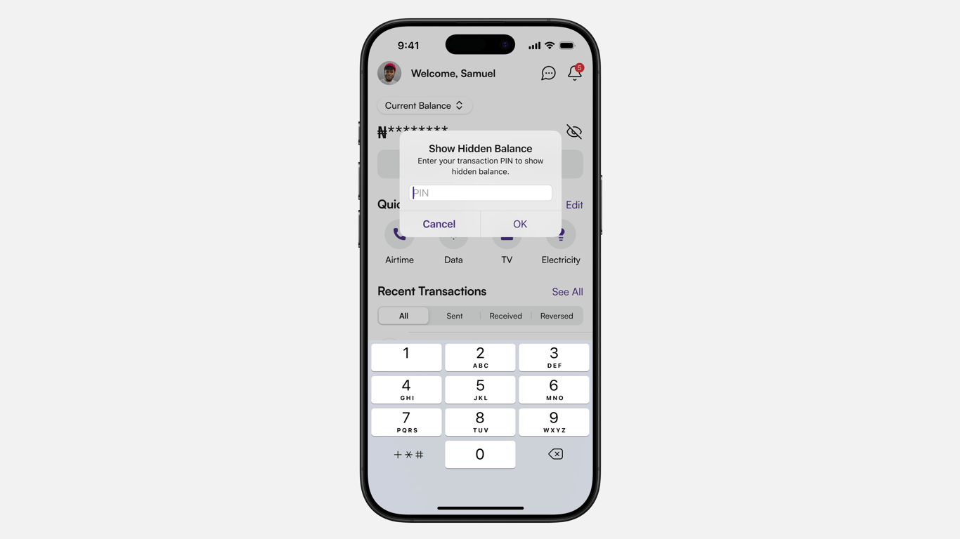 Show Hidden Balance Alert