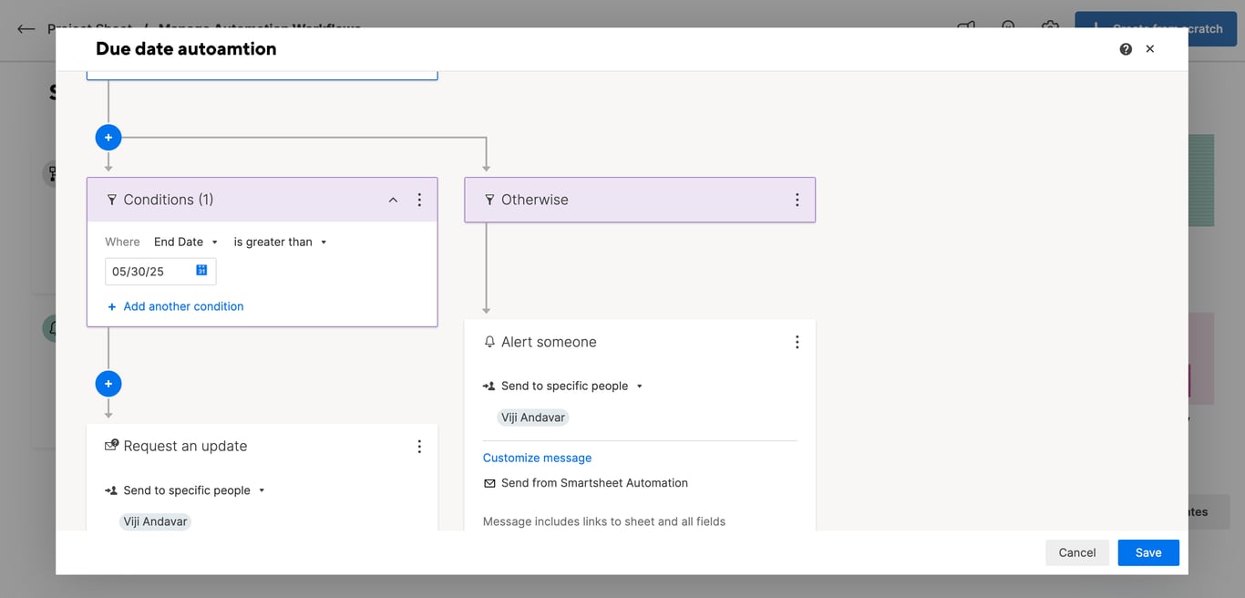 Smartsheet automation features