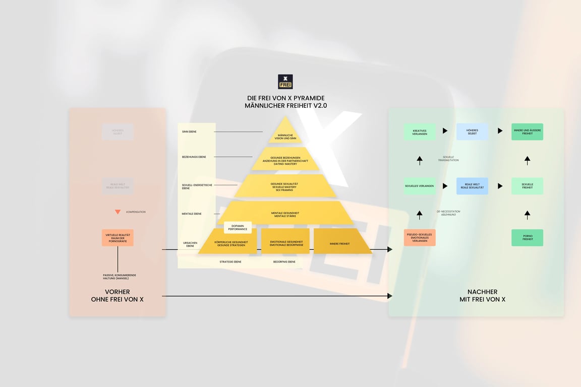Der FreivonX Ansatz ist aus dem Schmerz eigener erfolgloser Versuchen der Befreiung entstanden. Damit wurrde ein Format geschaffen, das sich von herkömmlichen Therapien hinsichtlich der Effektivität und den Therapie-Erfolgen absetzt.