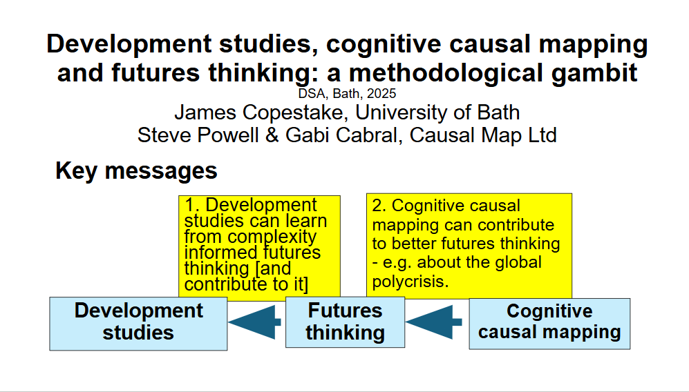 Making sense of the future: Causal mapping at the Development Studies Association Conference