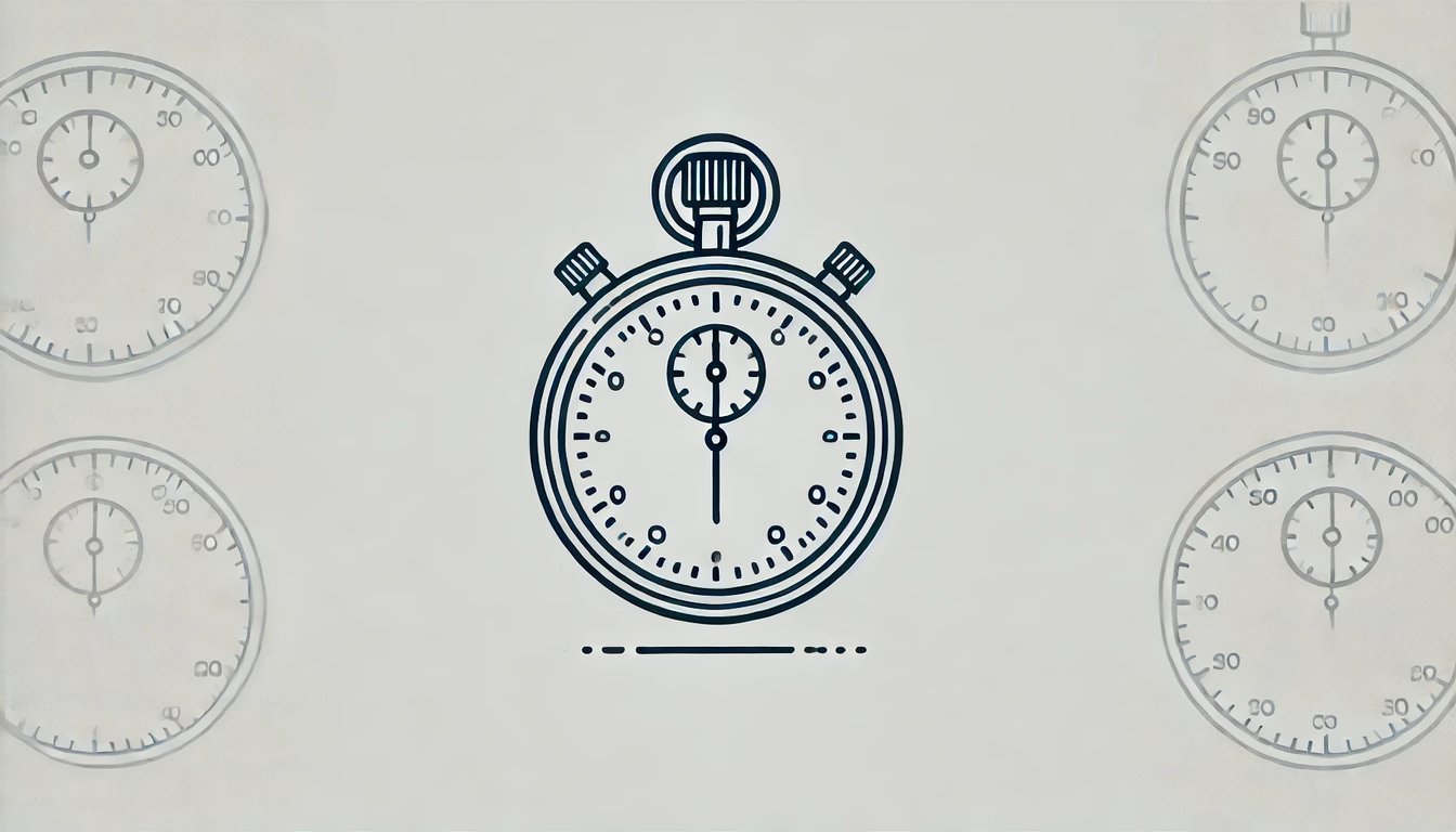DALL·E 2025-07-03 10.19.10 - A minimal illustration of a single stopwatch centered on a white background. The stopwatch is drawn in a clean, modern style with simple black lines a.webp