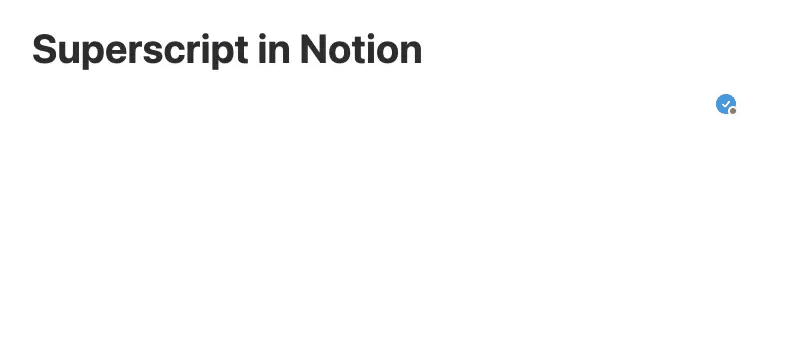 Example to write superscript in notion