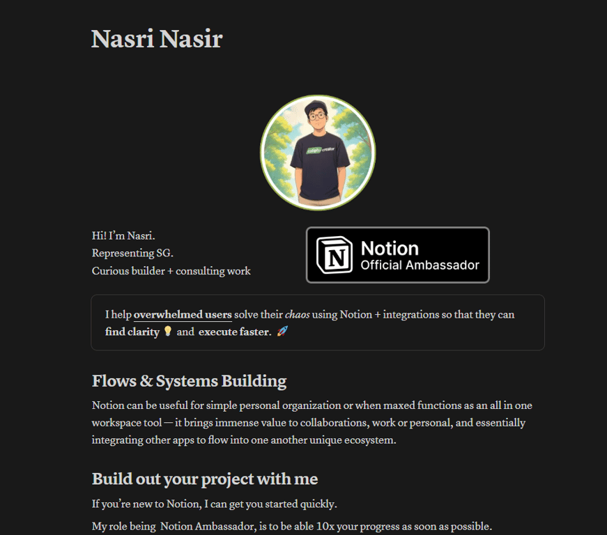 A simple website home page with simple text documents