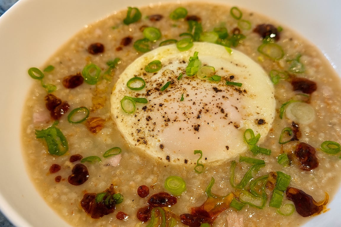 🥣 Umami for Breakfast: Miso Oats with Tender Pork & Runny Egg