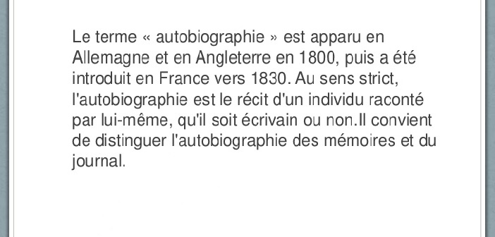 Autobiographie spirituelle et votre vie créative
