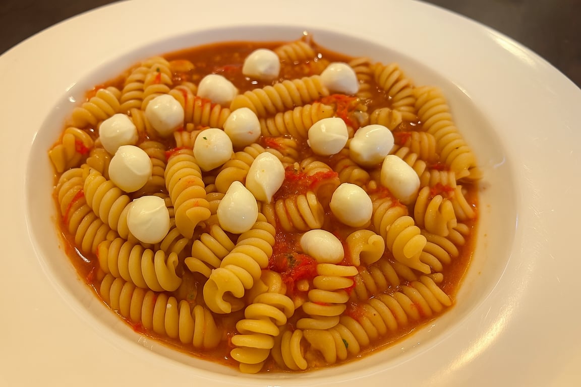 Late Summer Pasta with Bocconcini Bombs