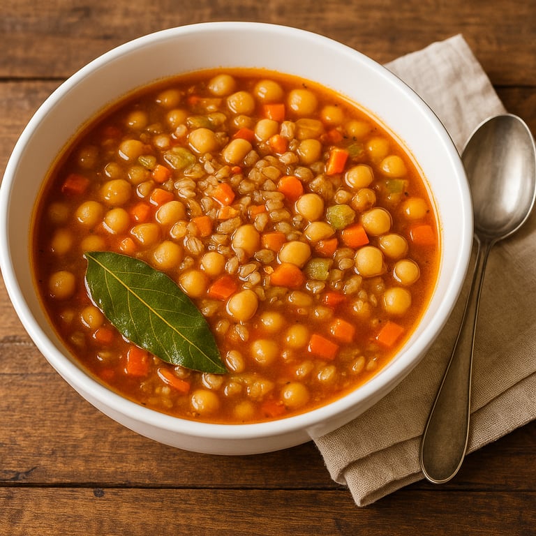Hearty Chickpea & Farro Soup | Rustic Italian Comfort in a Bowl