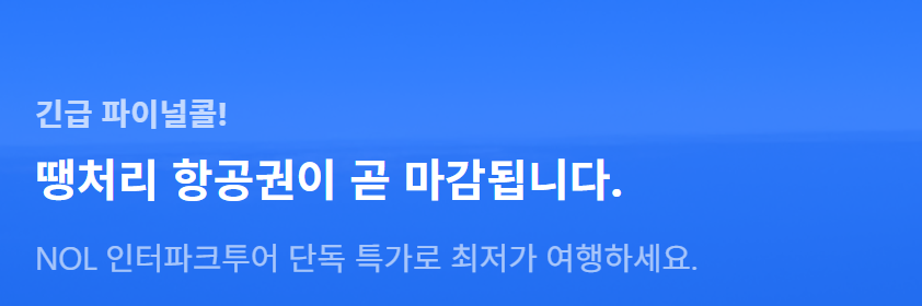 NOL 인터파크 땡처리 항공권