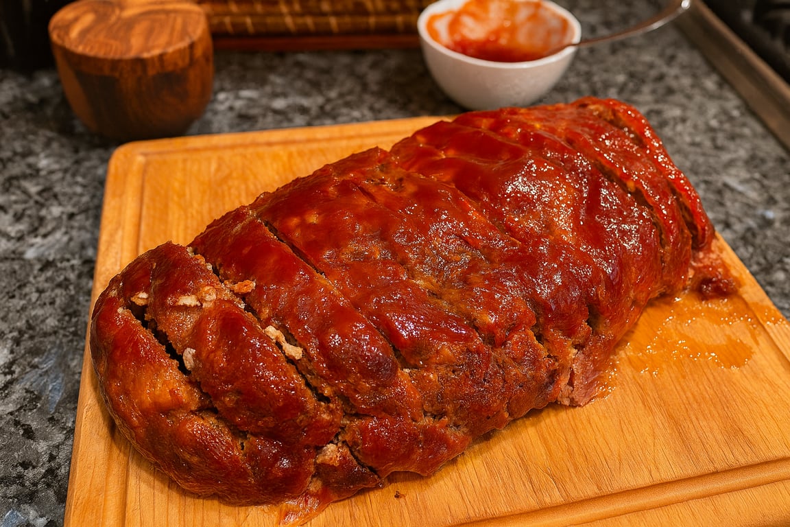 Lou’s Sweet-Heat Meatloaf with Buttermilk Panade and Tangy Glaze
