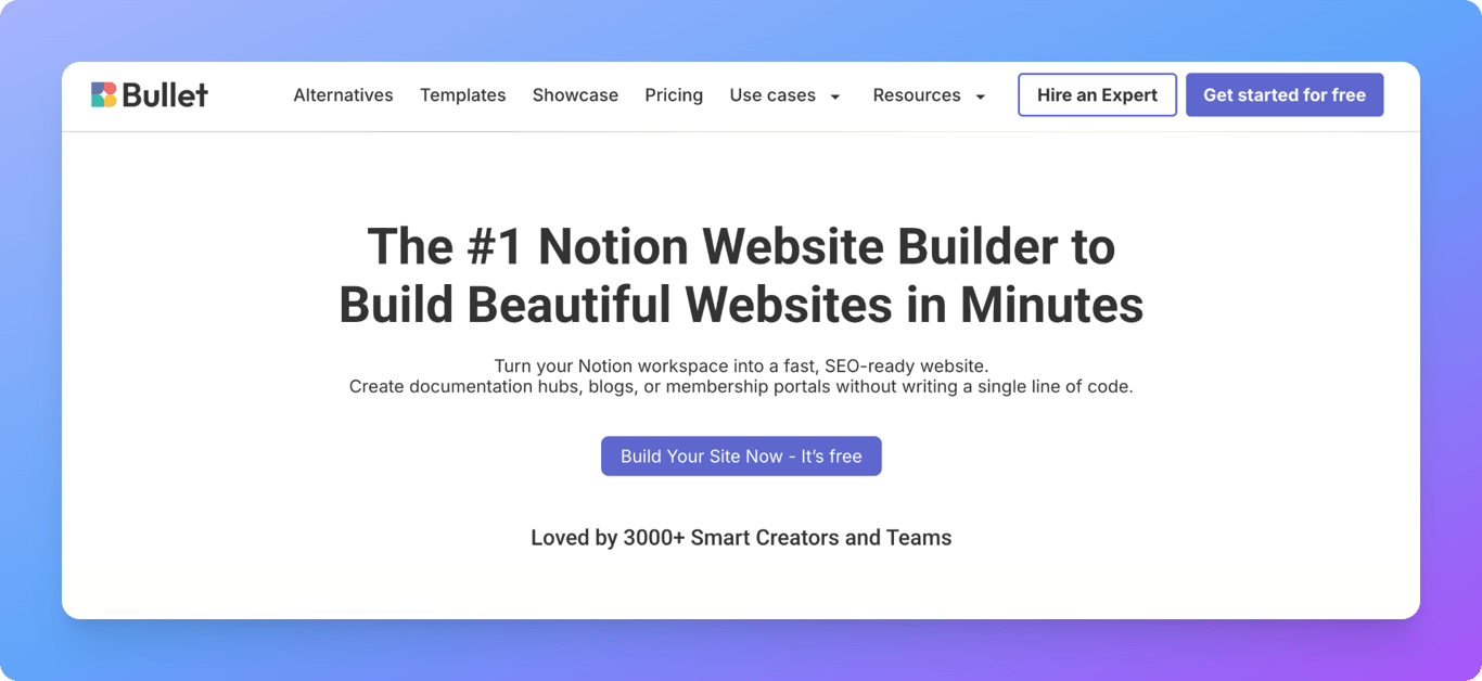 Notion based website builder