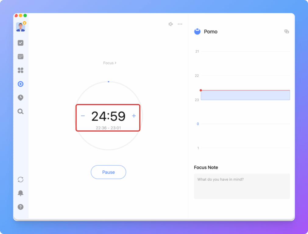 TickTick pomodoro timer