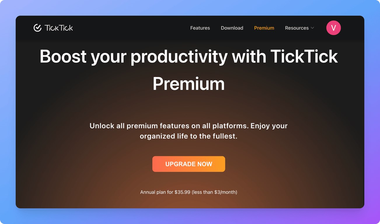 TickTick Pricing