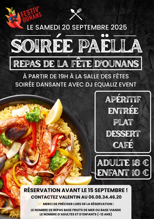 Soirée Paëlla – Fête d’Ounans