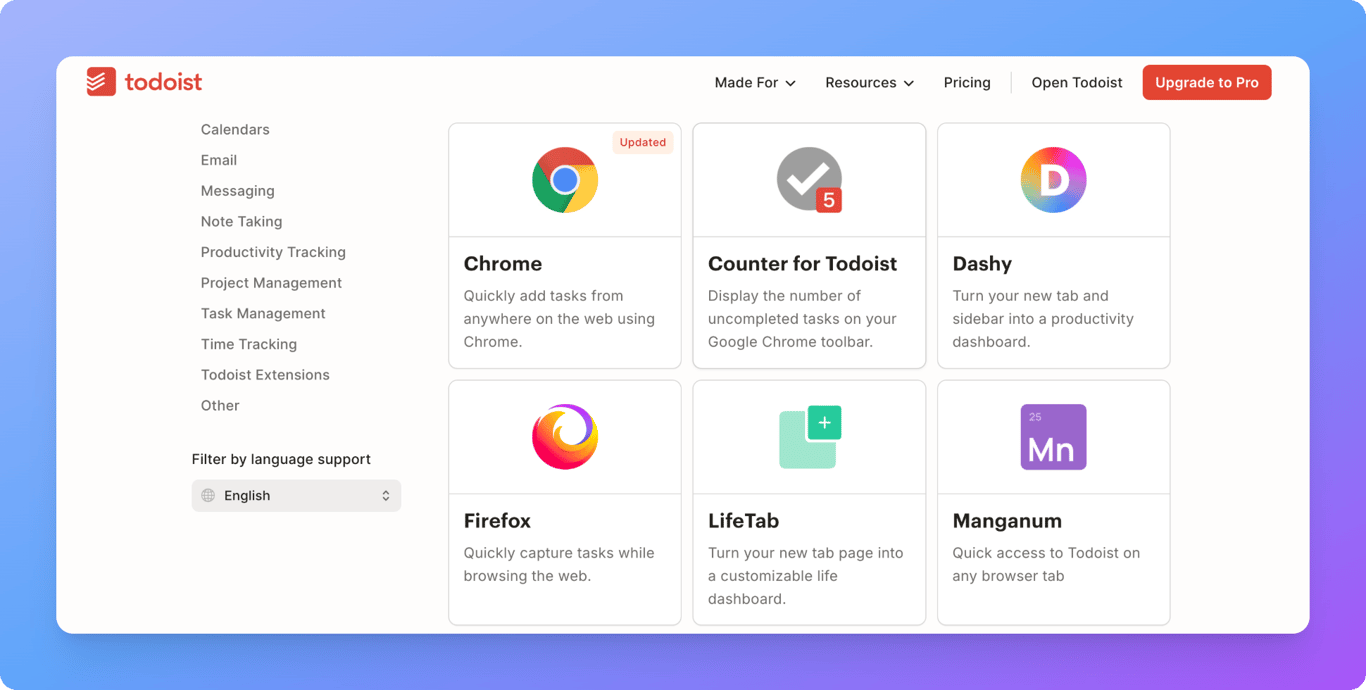Todoist integration