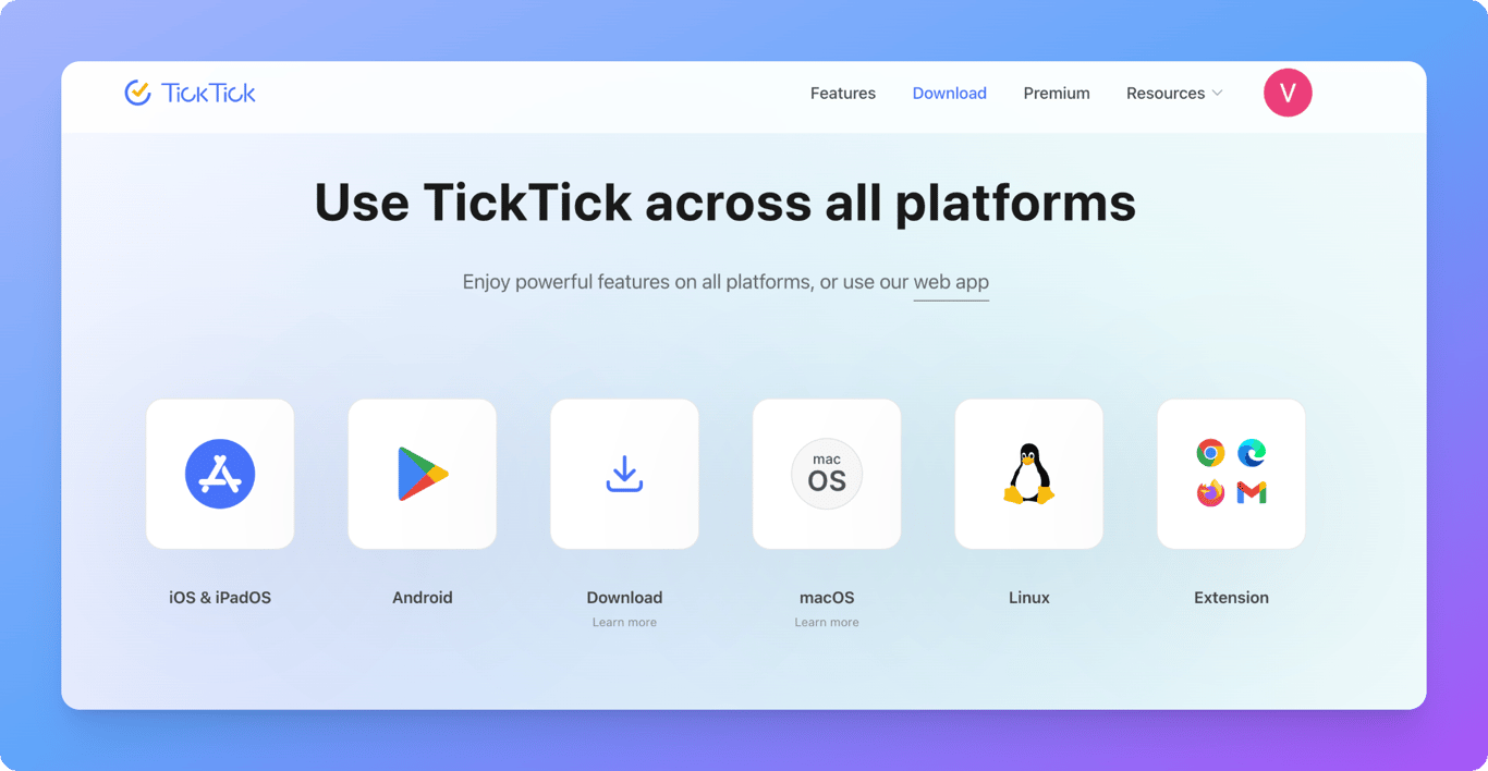 Ticktick cross platform integration