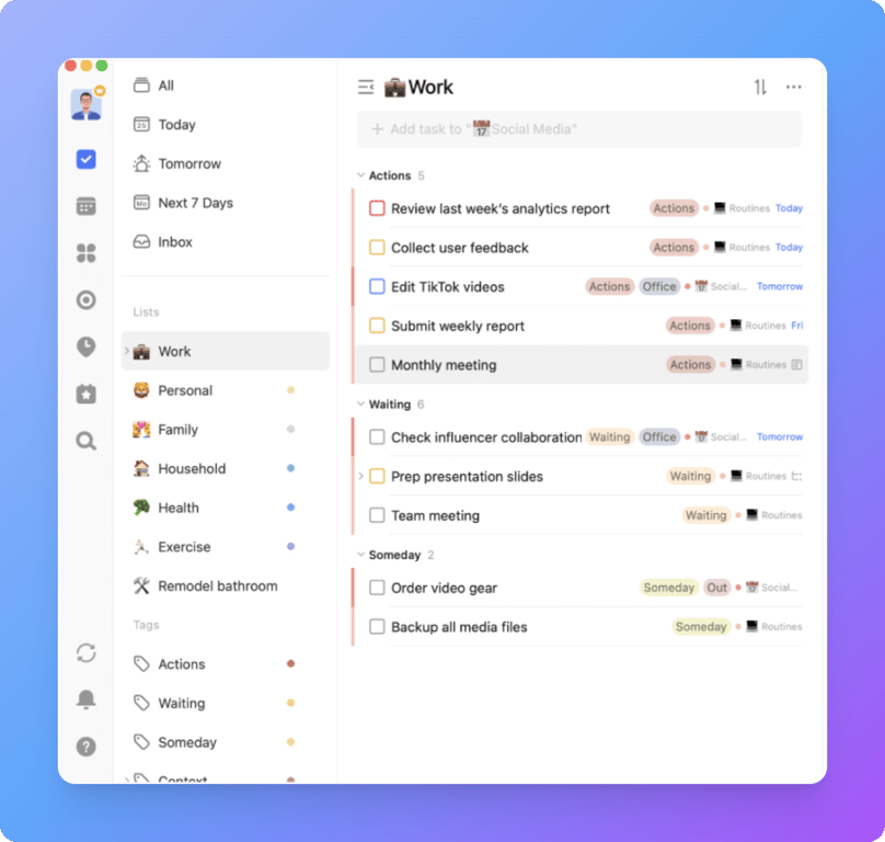 Ticktick dashboard