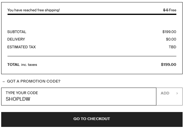 COS 프로모션 코드 입력