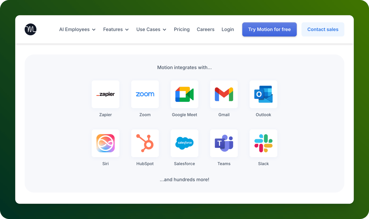 Motion AI’s Integration option