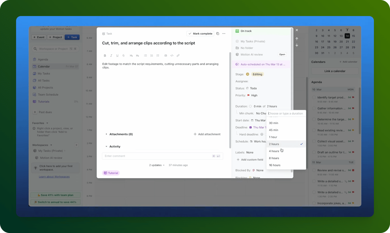Motion AI’s task scheduling