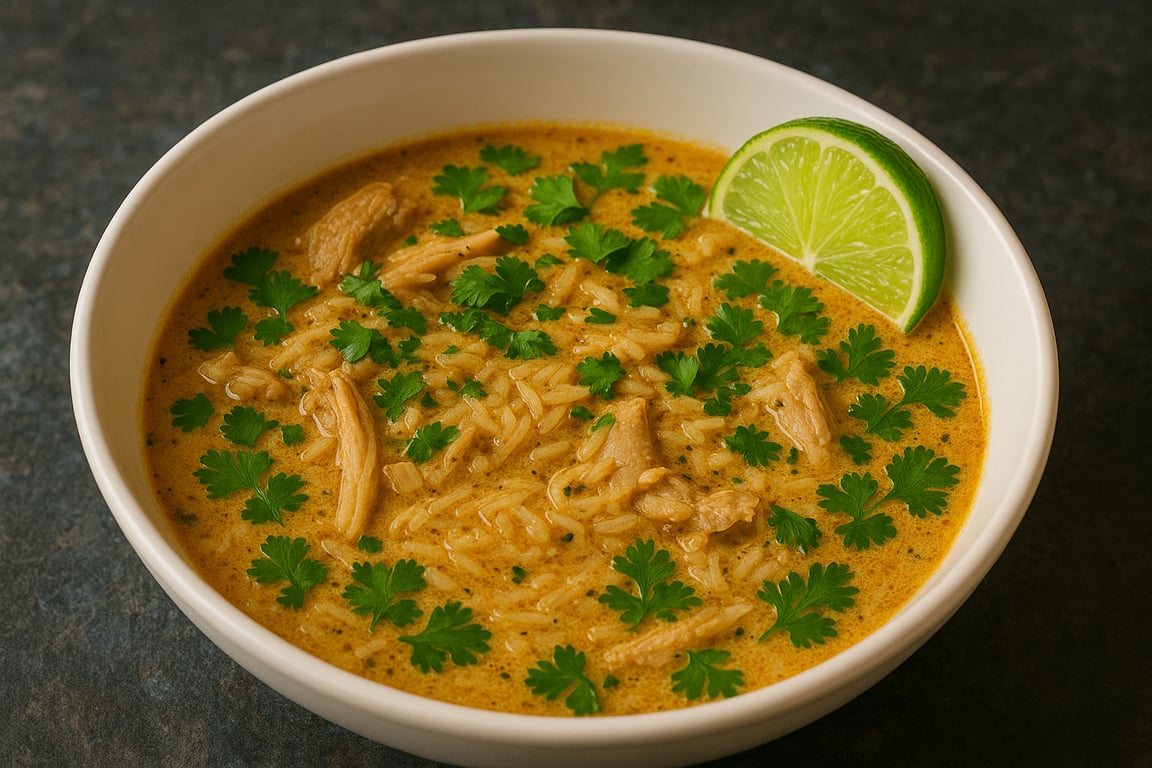 Creamy Hatch Green Chile Chicken & Rice Soup
