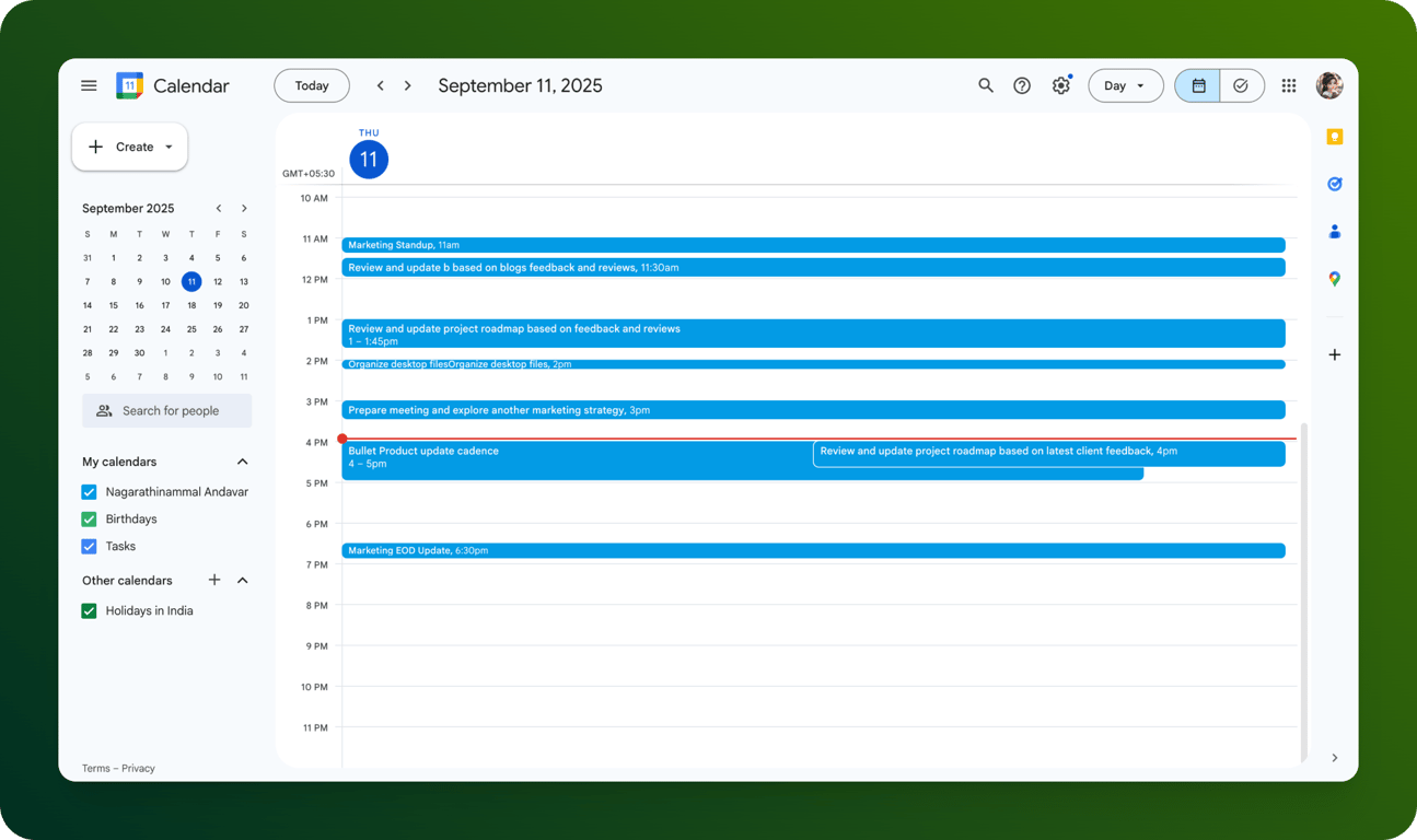 Google Calendar Dashboard