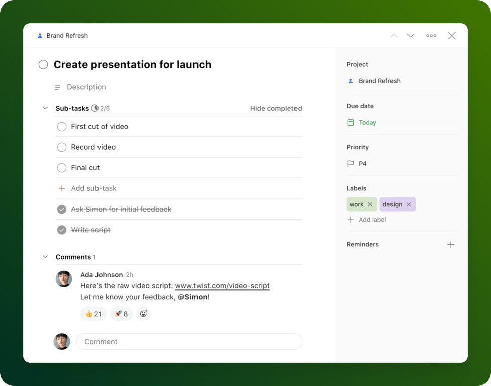 Todoist Scheduling system