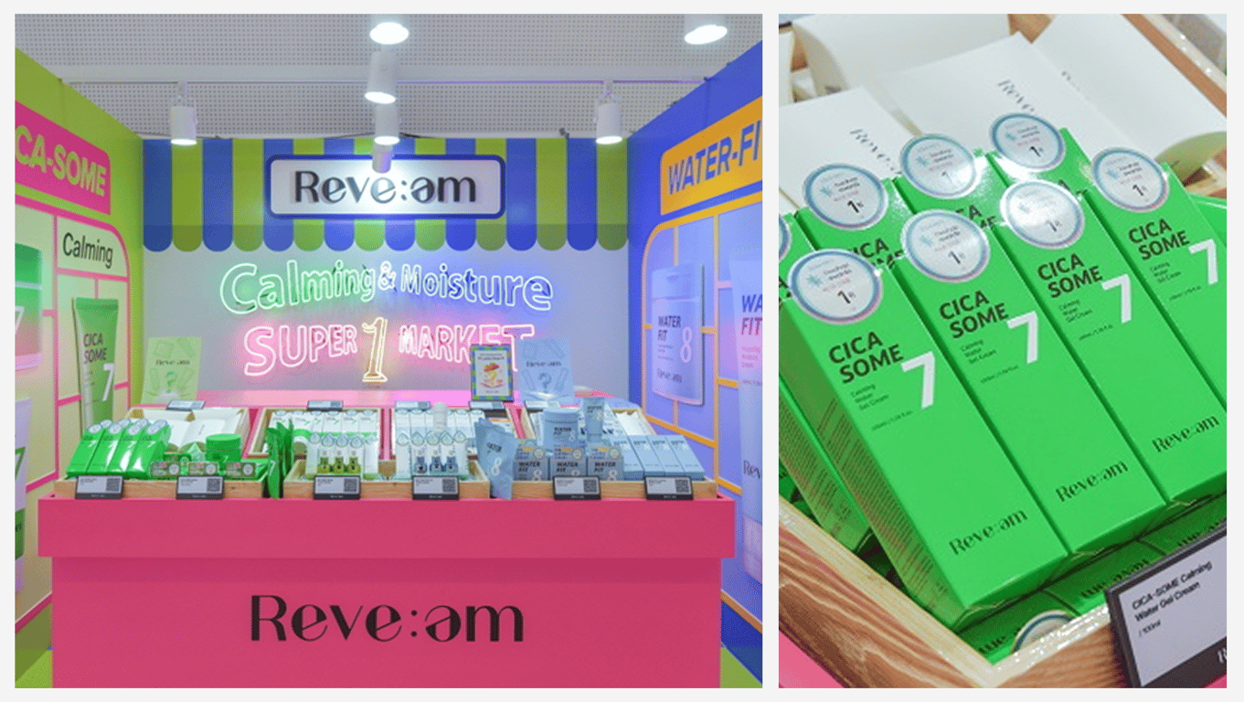 K-Beauty boost 오프라인 행사에서 화해 엠블럼을 적극 활용한 리브엠