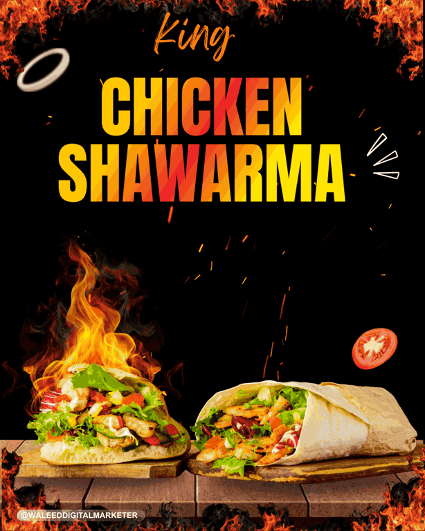 Food Promotion Banner – King Chicken Shawarma