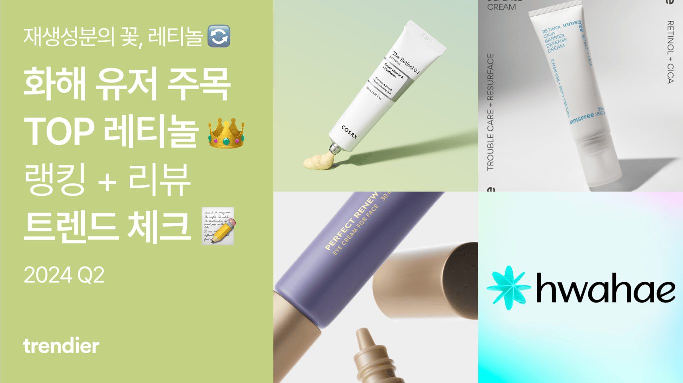화해 조회수 TOP 10, 안티에이징 레티놀 성분 상승세 제품은?
