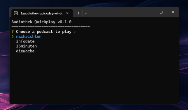 audiothek-quickplay in Aktion: Entweder direkt starten oder aus der eigenen Liste wählen.