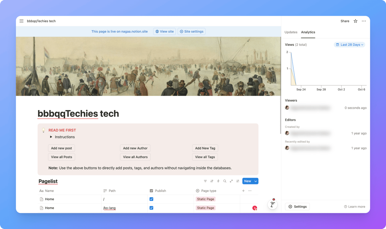Notion’s analytics