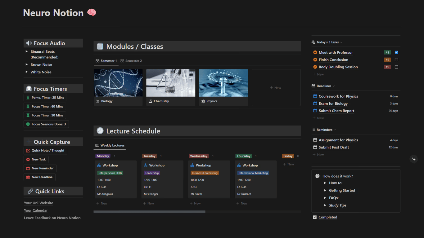 Notion ADHD Template