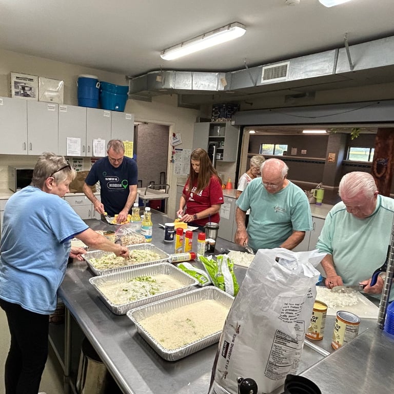 Church partner preparing meals