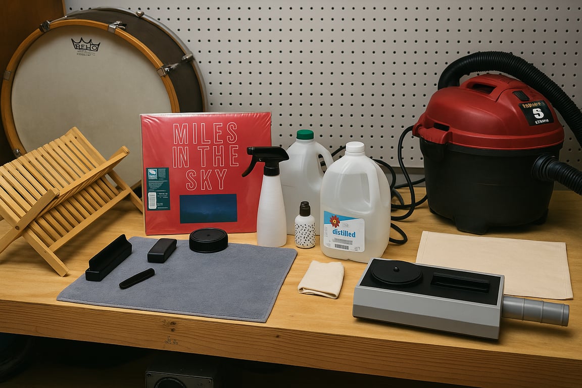 Simple Setup with Wooden Dish Rack and EV-1 Vacuum Cleaner