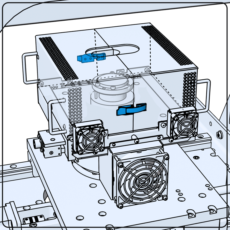 A computer generated machine with blueprints AI-generated content may be incorrect.