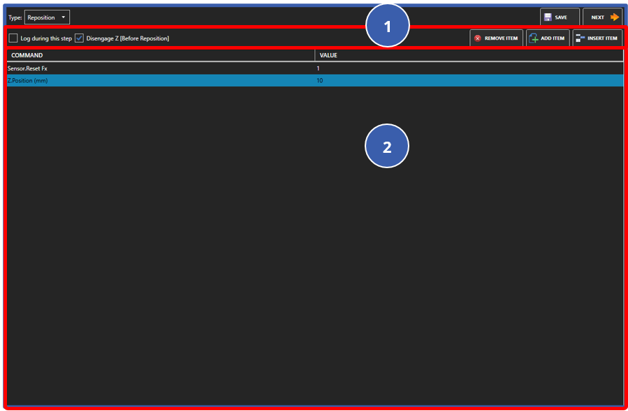 Reposition step window