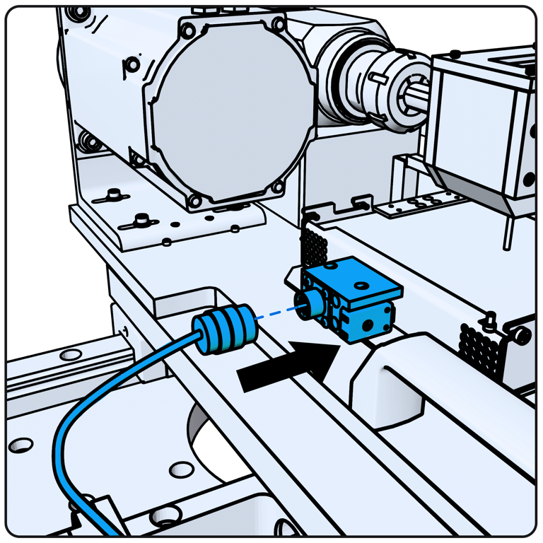 A blue wire connected to a machine AI-generated content may be incorrect.