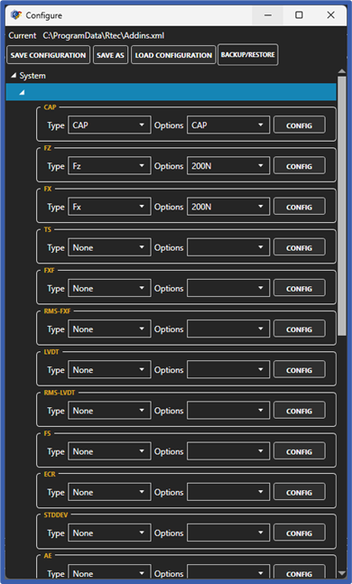 Configure windows for sensors