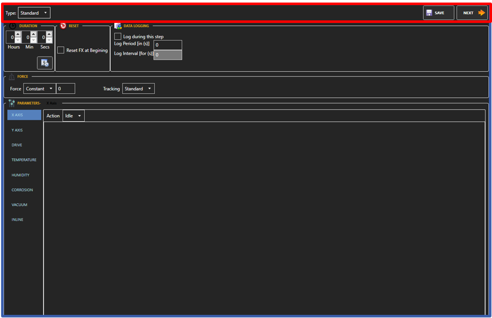Standard Individual step modification window
