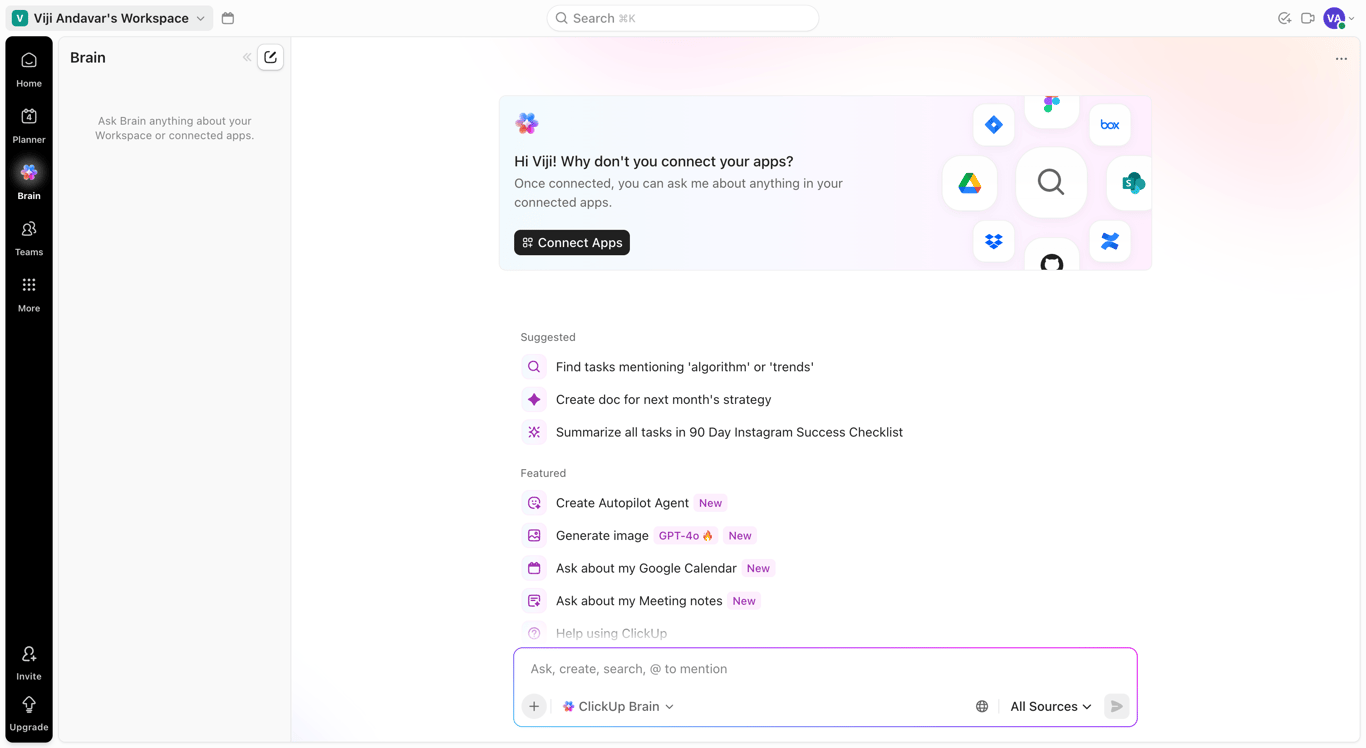 Clickup brain interface